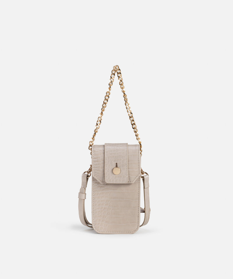 Ipekyol Croc-Effect Double Handle Bag Cream