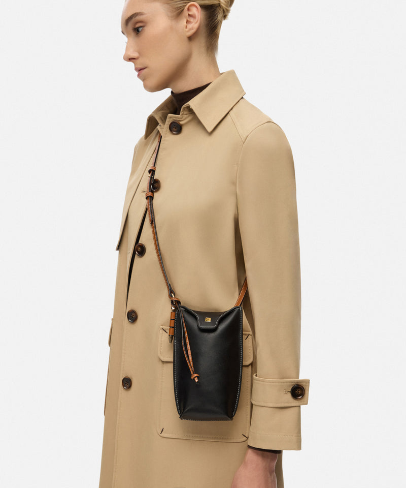 Ipekyol Monogram Buckle Color-Block Bag Black