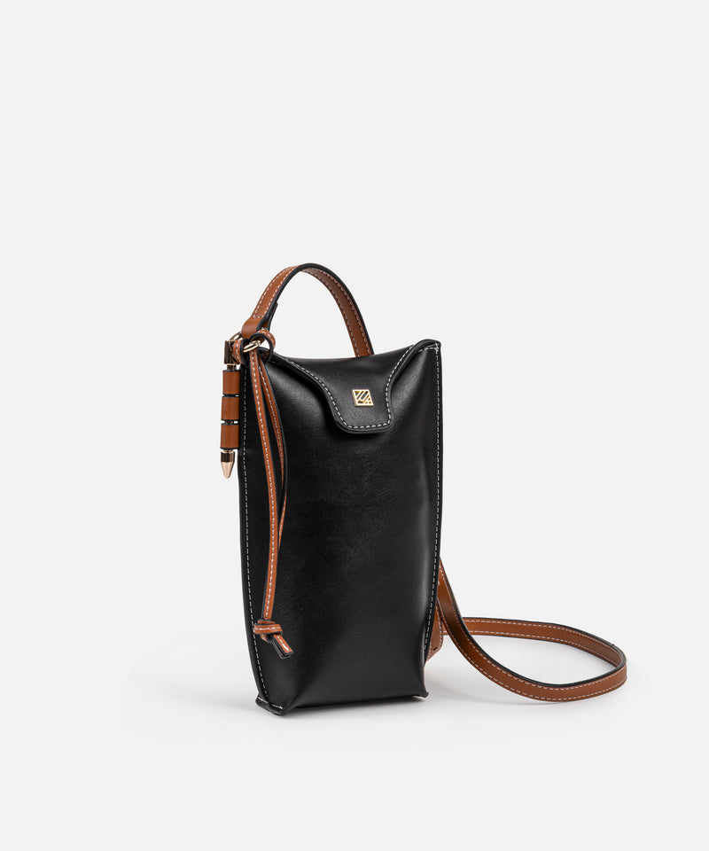 Ipekyol Monogram Buckle Color-Block Bag Black