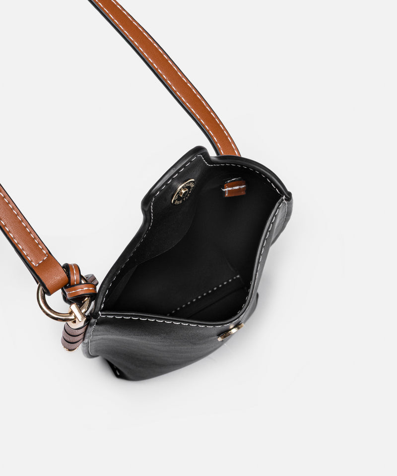 Ipekyol Monogram Buckle Color-Block Bag Black