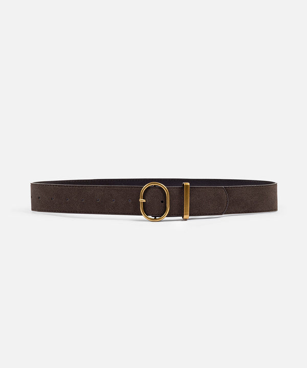 Ipekyol Oval Metal Buckle Belt Brown