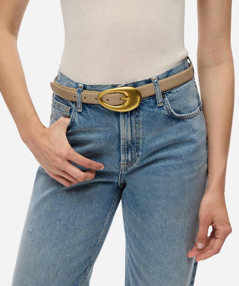 Ipekyol Oval Buckle Belt Mink