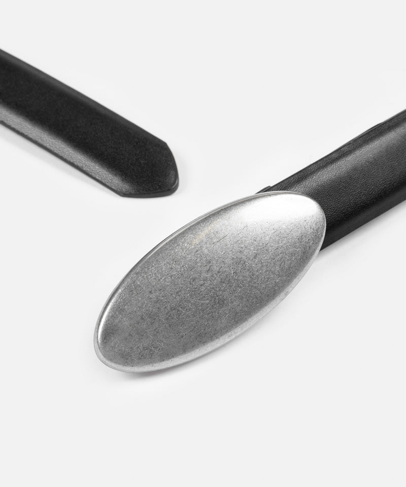 Ipekyol Oval Buckle Leather-Effect Belt Black