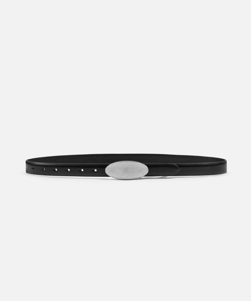 Ipekyol Oval Buckle Leather-Effect Belt Black