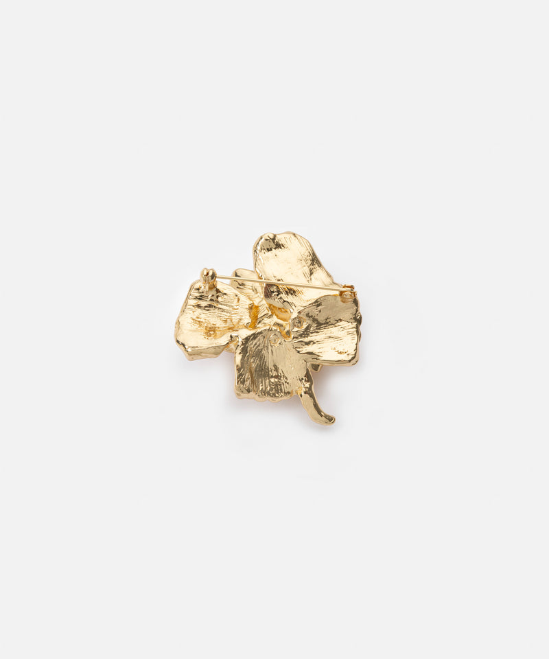 Ipekyol Textured Flower Brooch Gold