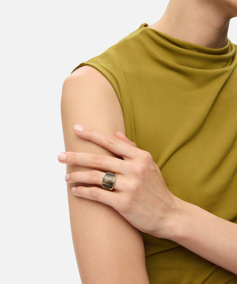 Ipekyol Contrast Resin Ring Gold