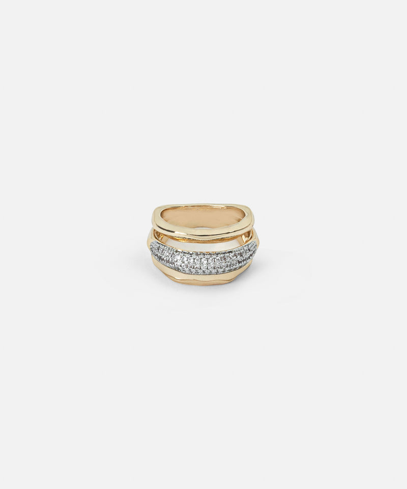 Ipekyol Ring With Rhinestones Gold