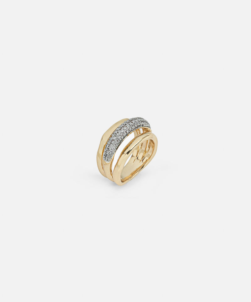 Ipekyol Ring With Rhinestones Gold