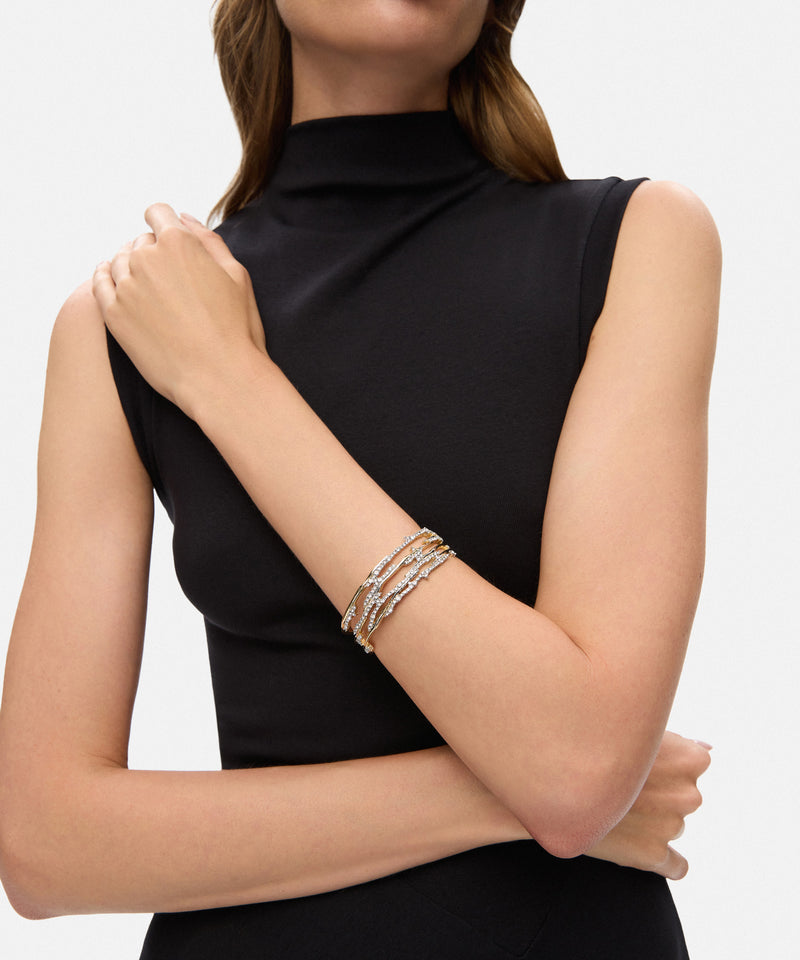 Ipekyol Rigid Bracelet With Rhinestones Gold