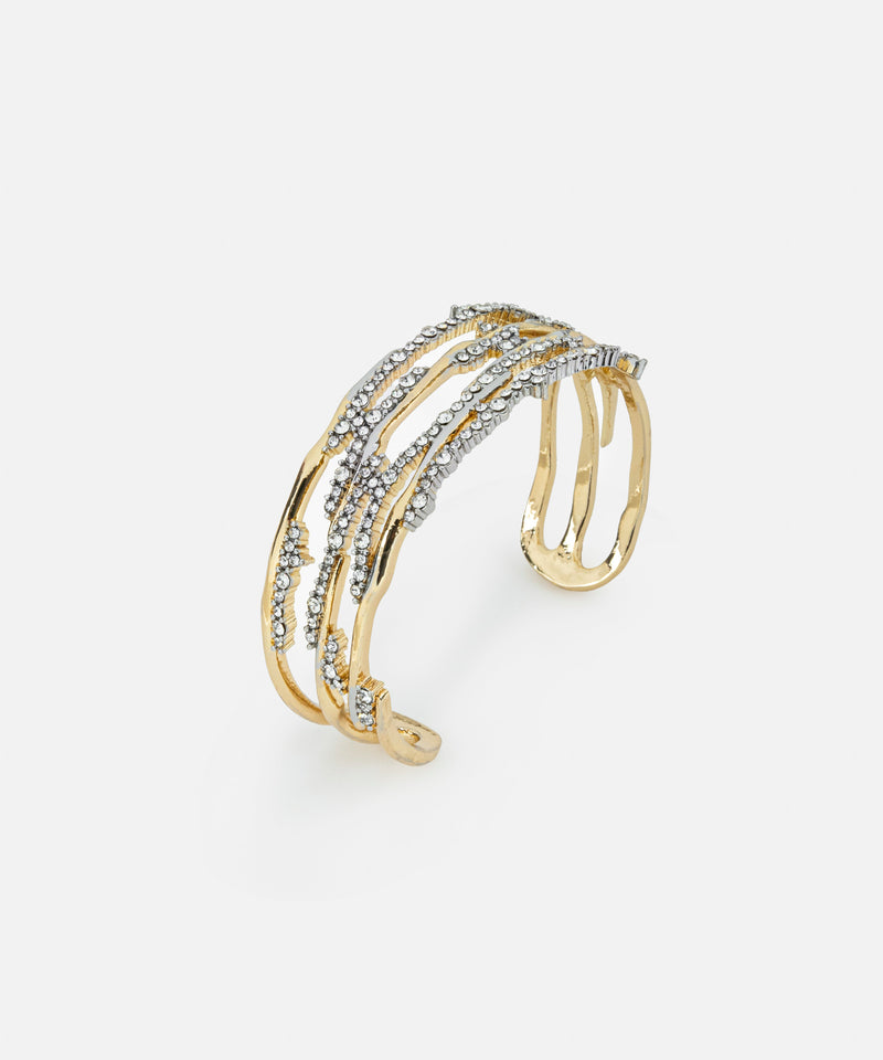 Ipekyol Rigid Bracelet With Rhinestones Gold