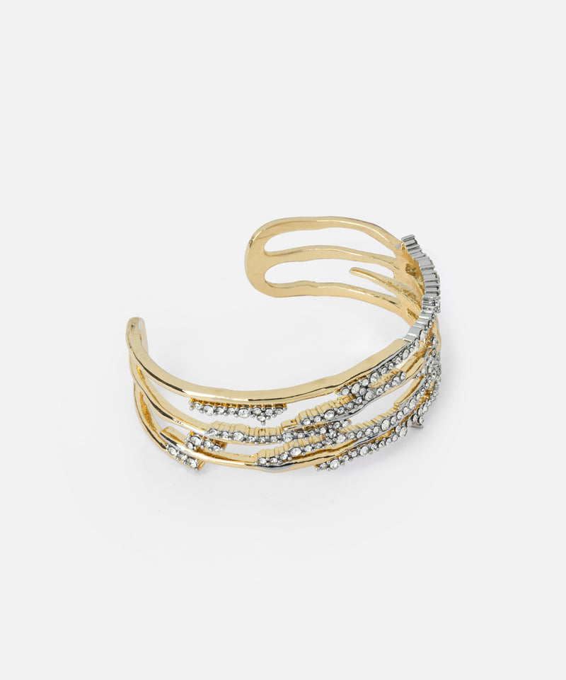 Ipekyol Rigid Bracelet With Rhinestones Gold