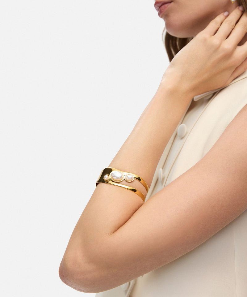 Ipekyol Rigid Bracelet With Faux Pearl Gold