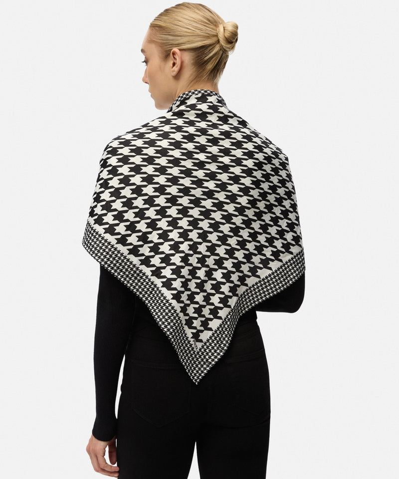Ipekyol Houndstooth Print Shawl Black