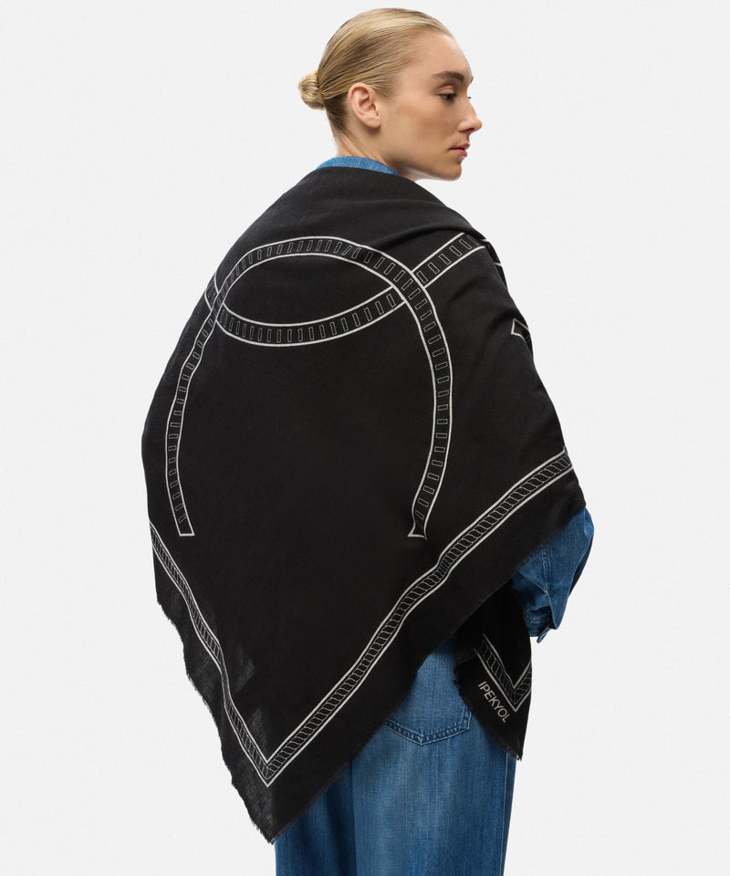 Ipekyol Printed Scarf Black