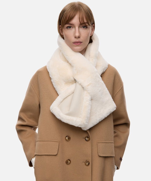 Ipekyol Pull Through Faux Fur Scarf Off White
