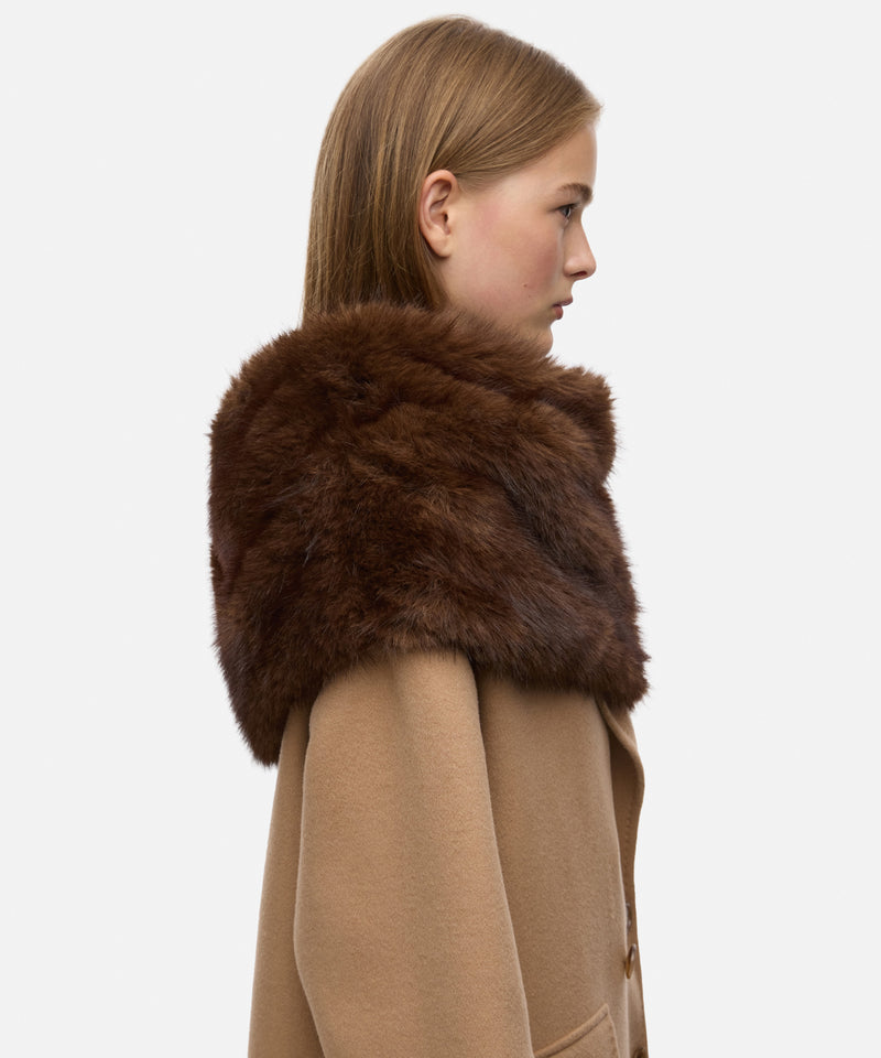 Ipekyol Faux Fur Scarf Dark Brown