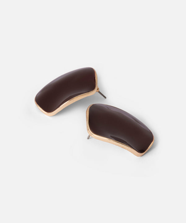 Ipekyol Enamel Earrings Bordoux