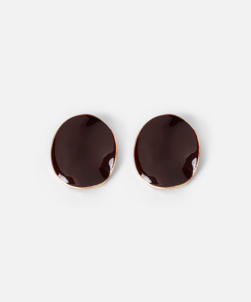 Ipekyol Enamel Earrings Bordoux