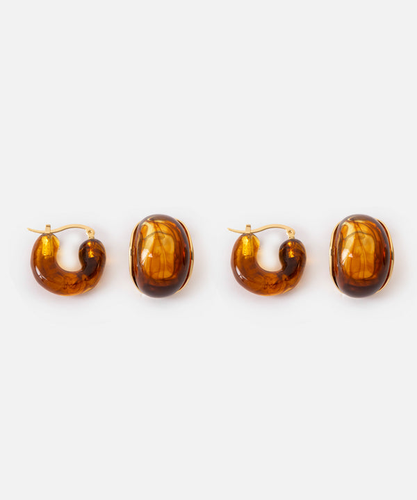 Ipekyol Two-Pack Of Resin Earrings Brown