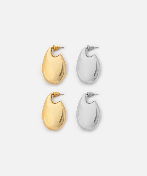 Ipekyol Two-Tone Earrings Set Gold