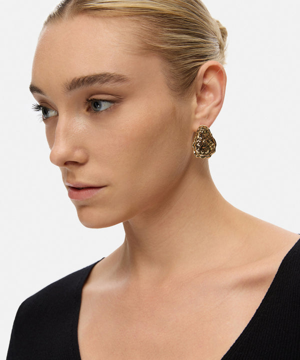 Ipekyol Textured Earrings Gold