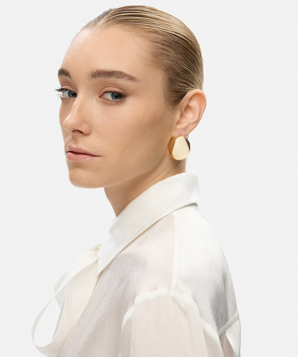 Ipekyol Oval Metal Earrings Gold