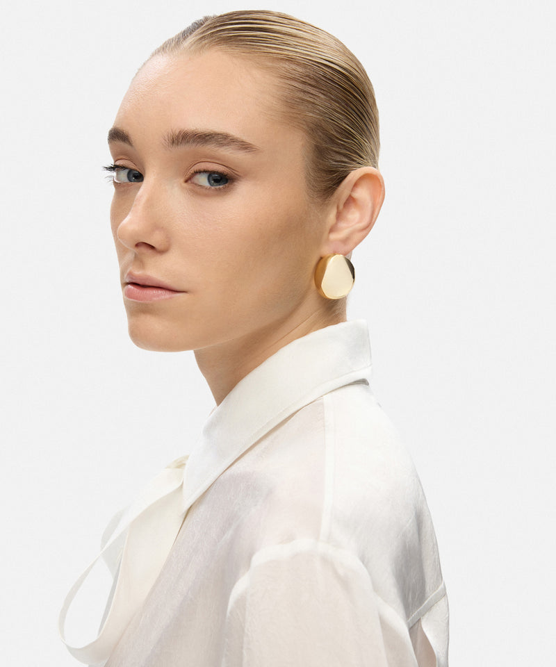 Ipekyol Oval Metal Earrings Gold