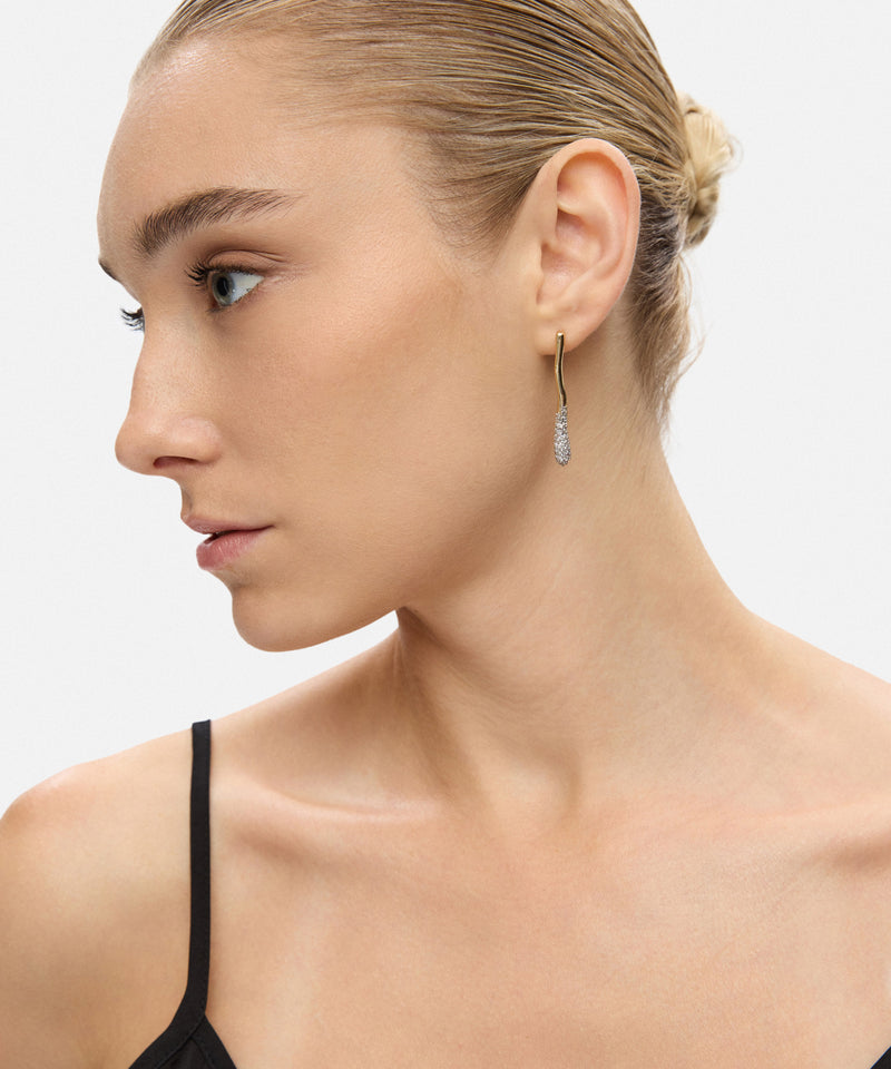 Ipekyol Combined Rhinestone Earrings Set Gold