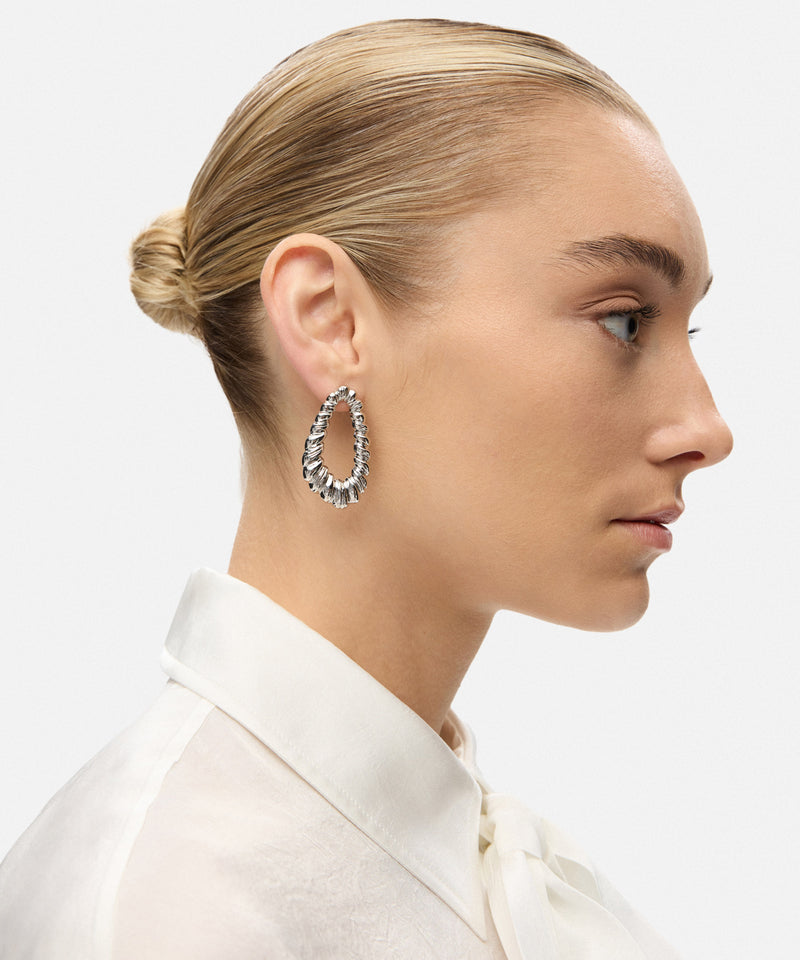 Ipekyol Textured Metal Earrings Silver