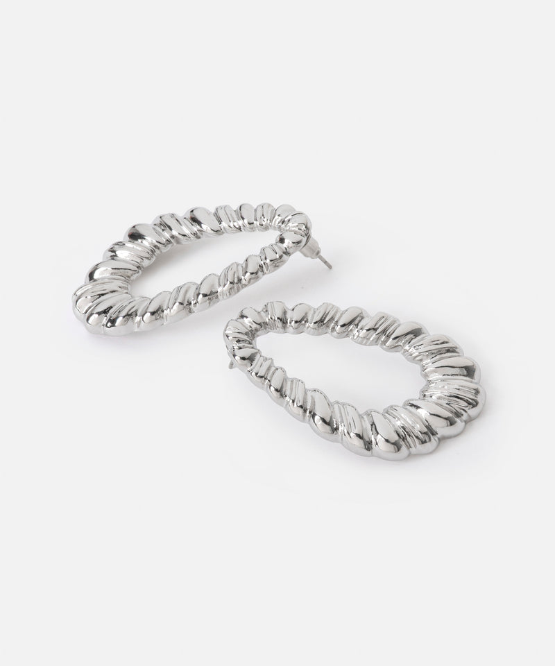 Ipekyol Textured Metal Earrings Silver