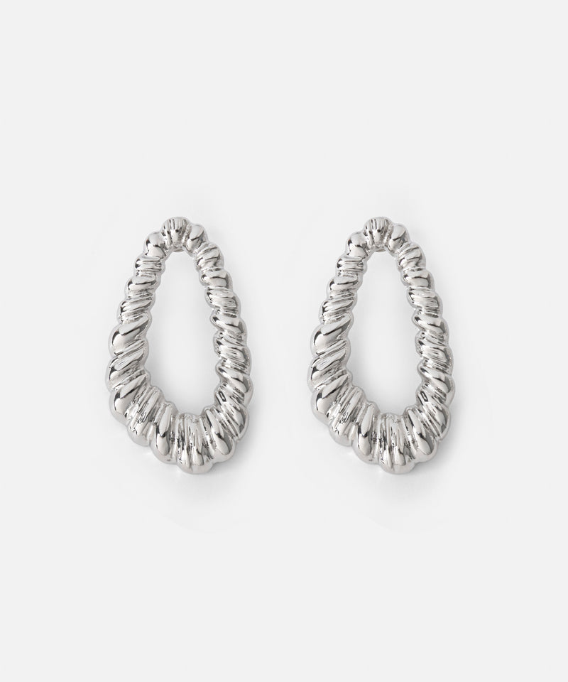 Ipekyol Textured Metal Earrings Silver