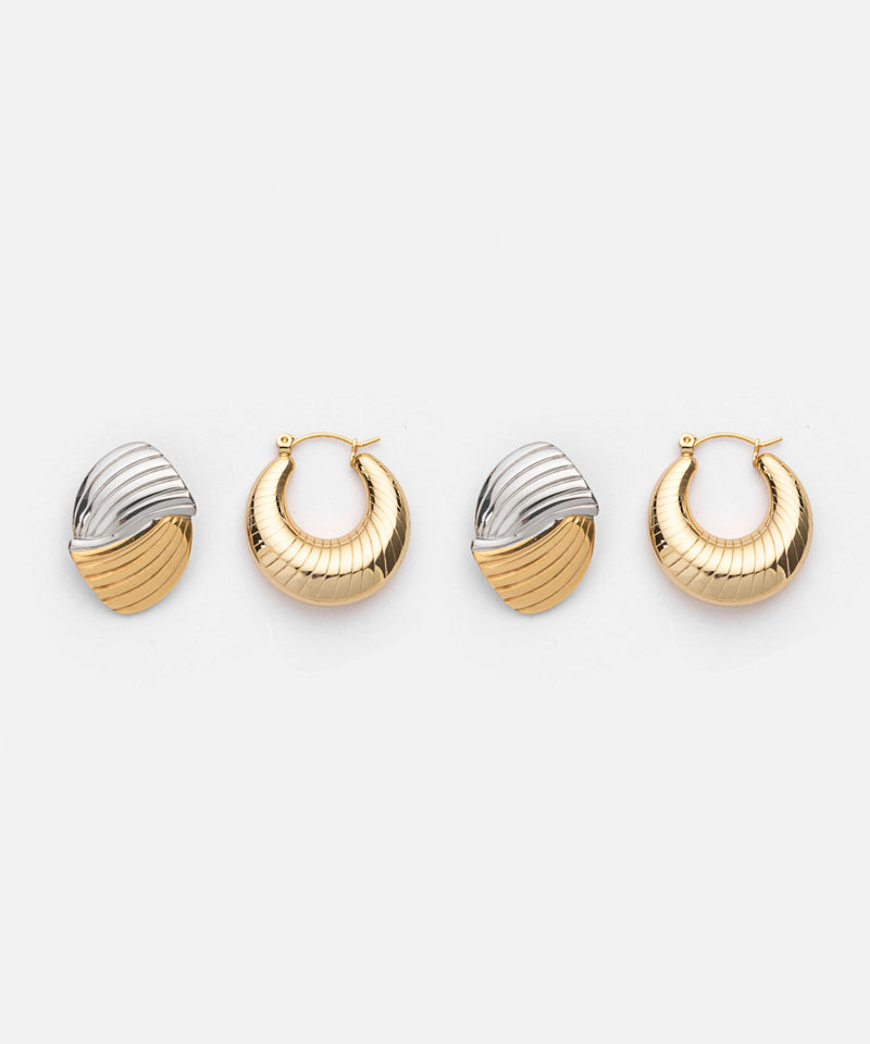 Ipekyol Two Pairs Of Stainless Steel Earrings Gold
