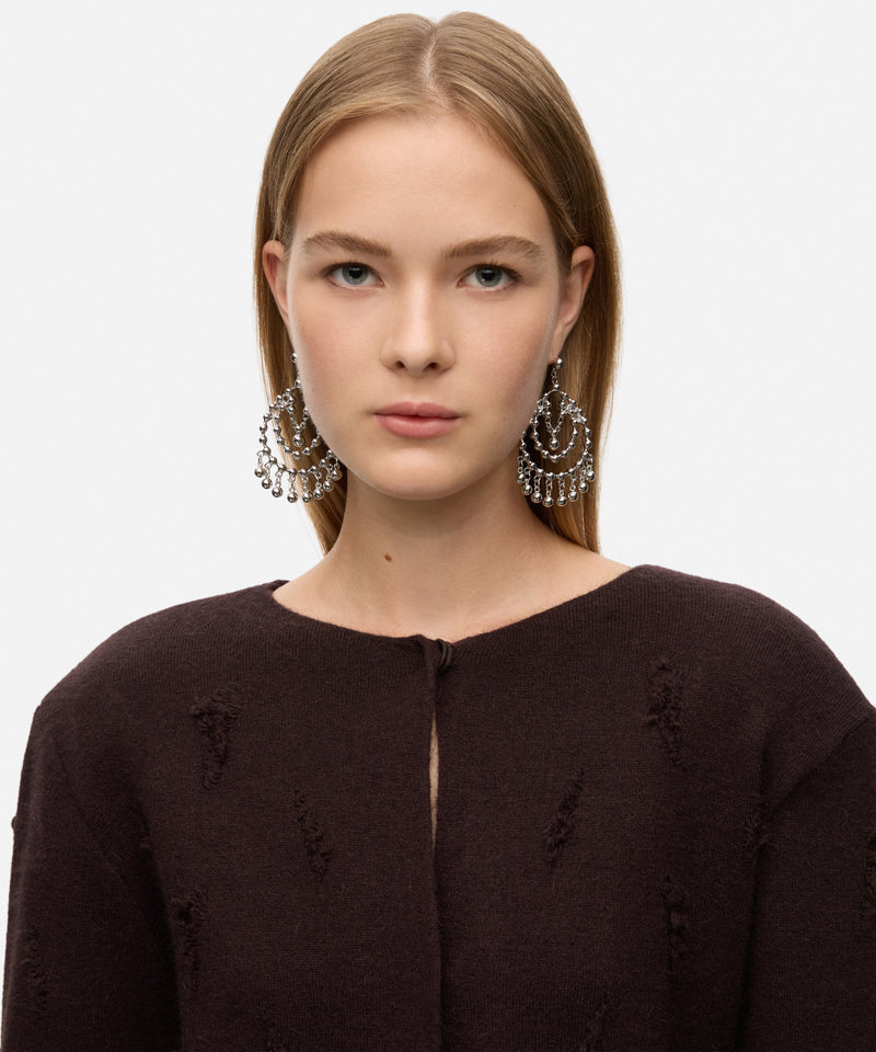 Ipekyol Metal Ball Dangling Earrings Silver