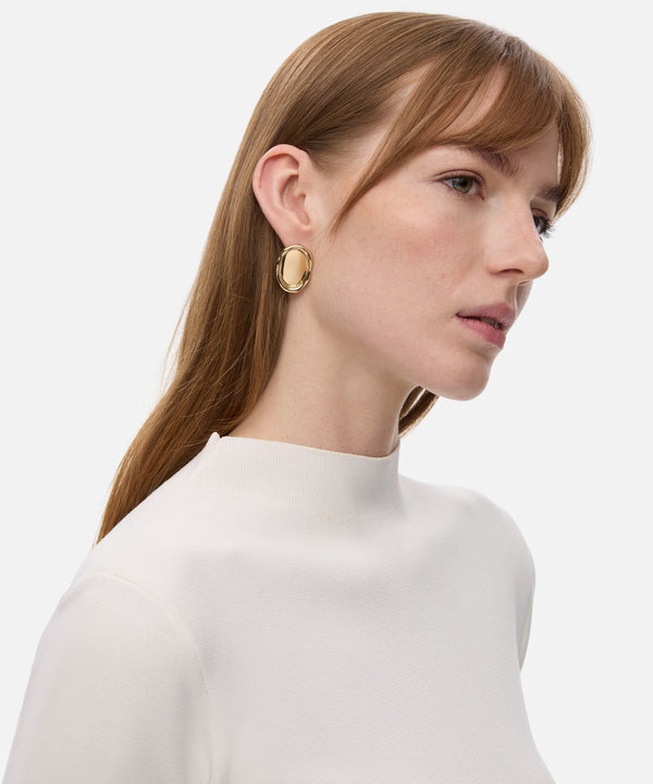 Ipekyol Resin And Oval-Shaped Earrings Set Salmon