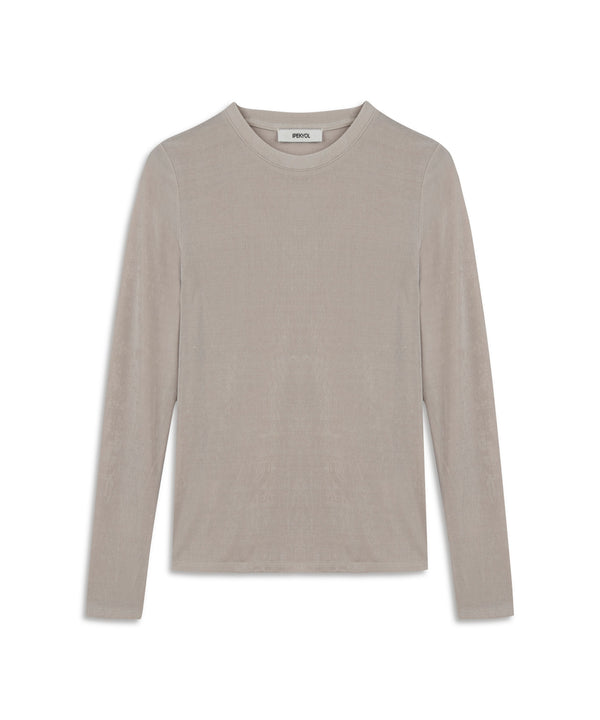 Ipekyol Crew Neck Basic T-Shirt Silver