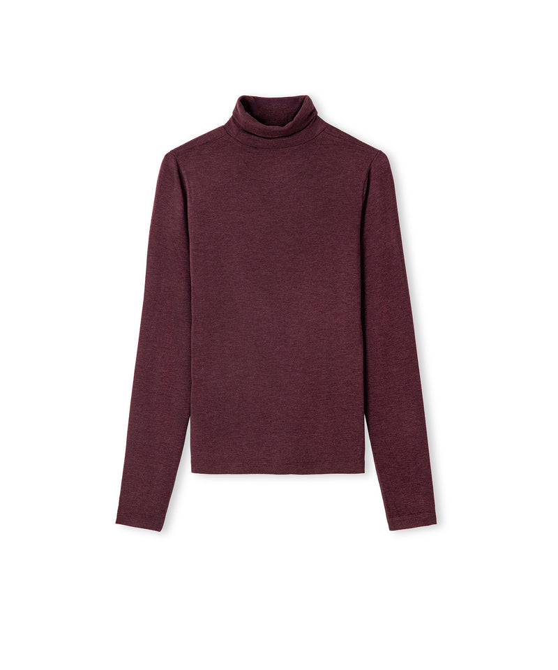 Ipekyol Turtleneck Basic T-Shirt Bordoux