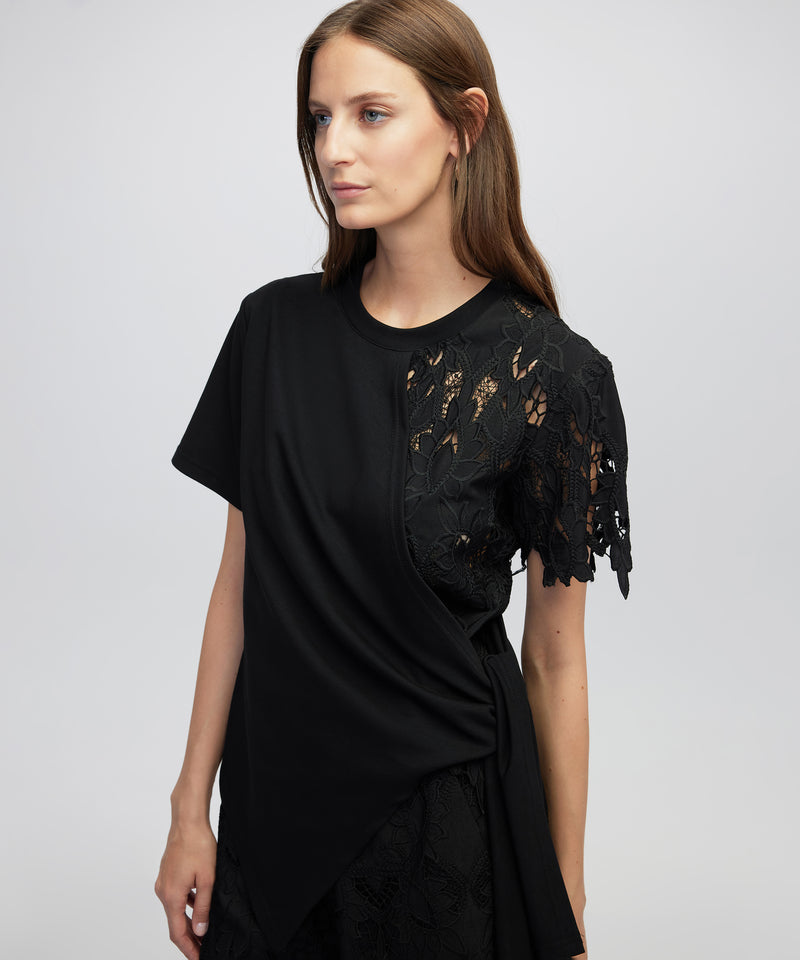 Ipekyol Mixed Asymmetric T-Shirt  Black