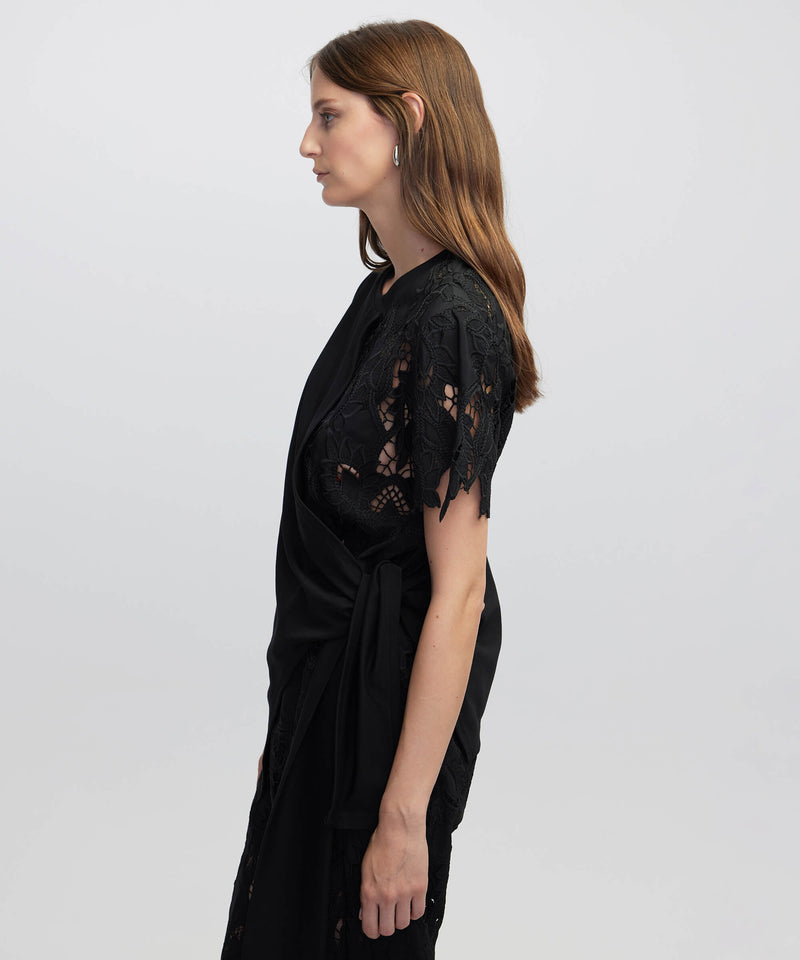 Ipekyol Mixed Asymmetric T-Shirt  Black