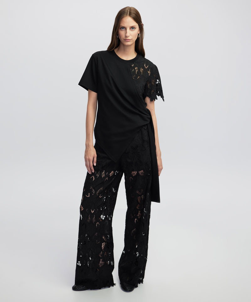 Ipekyol Mixed Asymmetric T-Shirt  Black