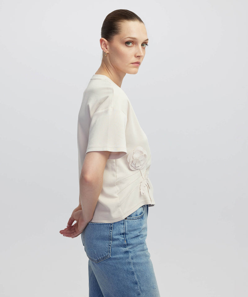Ipekyol Floral Applique T-Shirt Cream