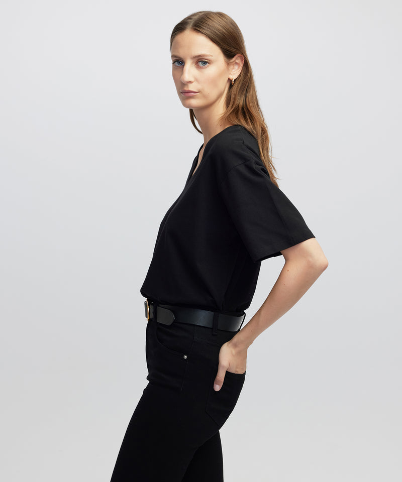 Ipekyol V-Neck T-Shirt Black