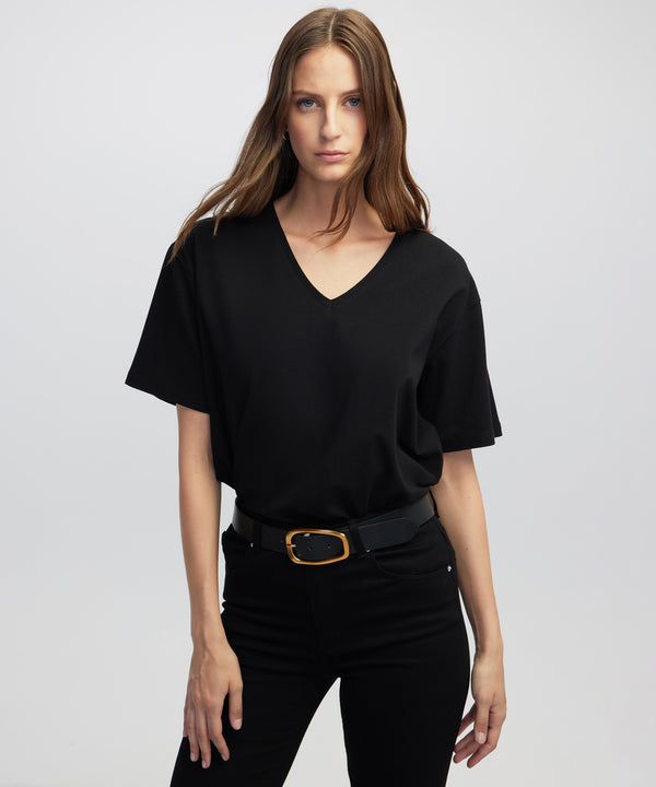 Ipekyol V-Neck T-Shirt Black