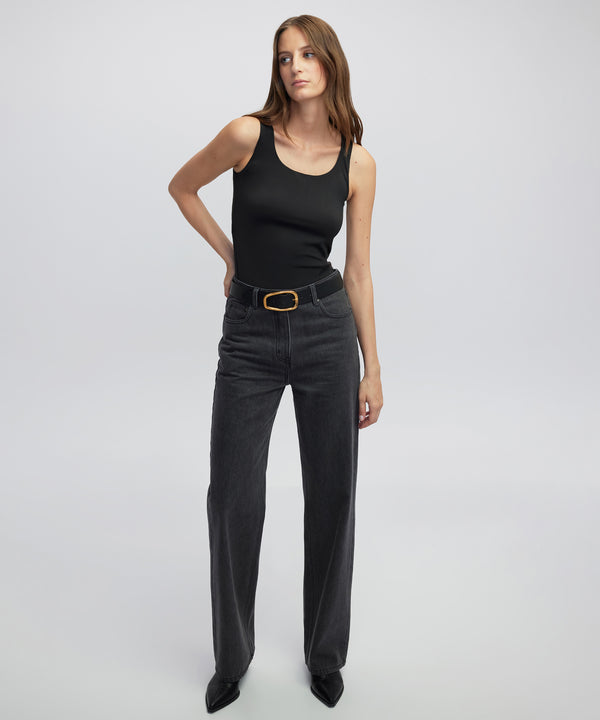 Ipekyol Square Neck Tank Top Black