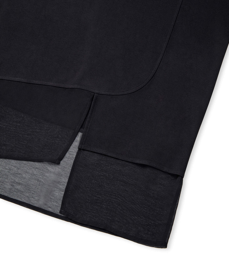 Ipekyol Chiffon Trim Asymmetric T-Shirt Black