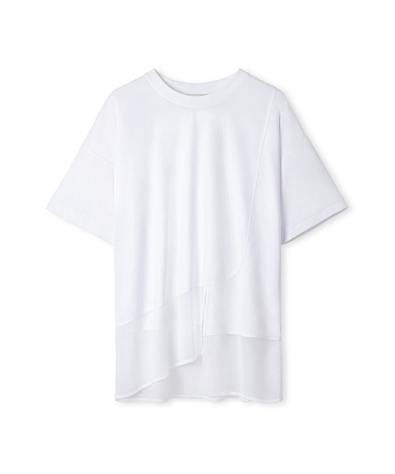 Ipekyol Chiffon Trim Asymmetric T-Shirt White
