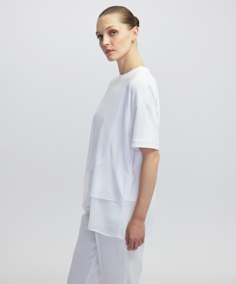 Ipekyol Chiffon Trim Asymmetric T-Shirt White