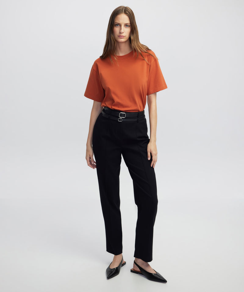 Ipekyol Crew Neck Basic T-Shirt Brick