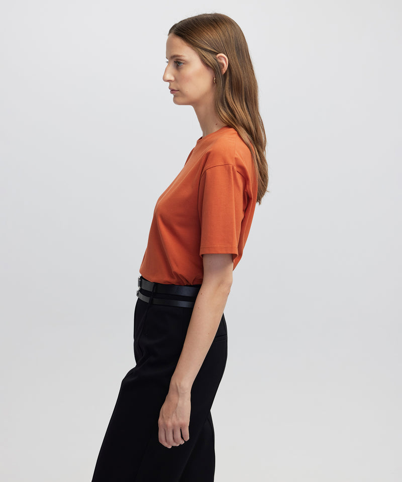 Ipekyol Crew Neck Basic T-Shirt Brick