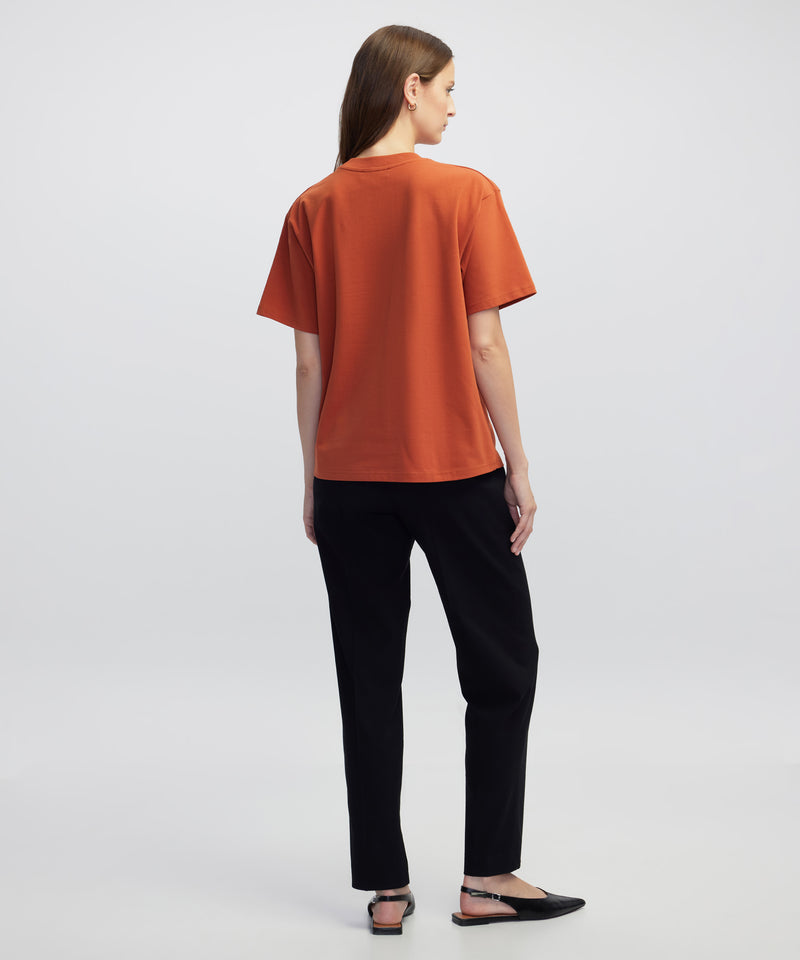 Ipekyol Crew Neck Basic T-Shirt Brick