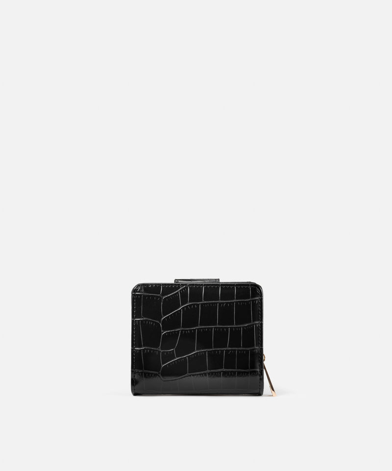 Ipekyol Croc-Effect Wallet Black